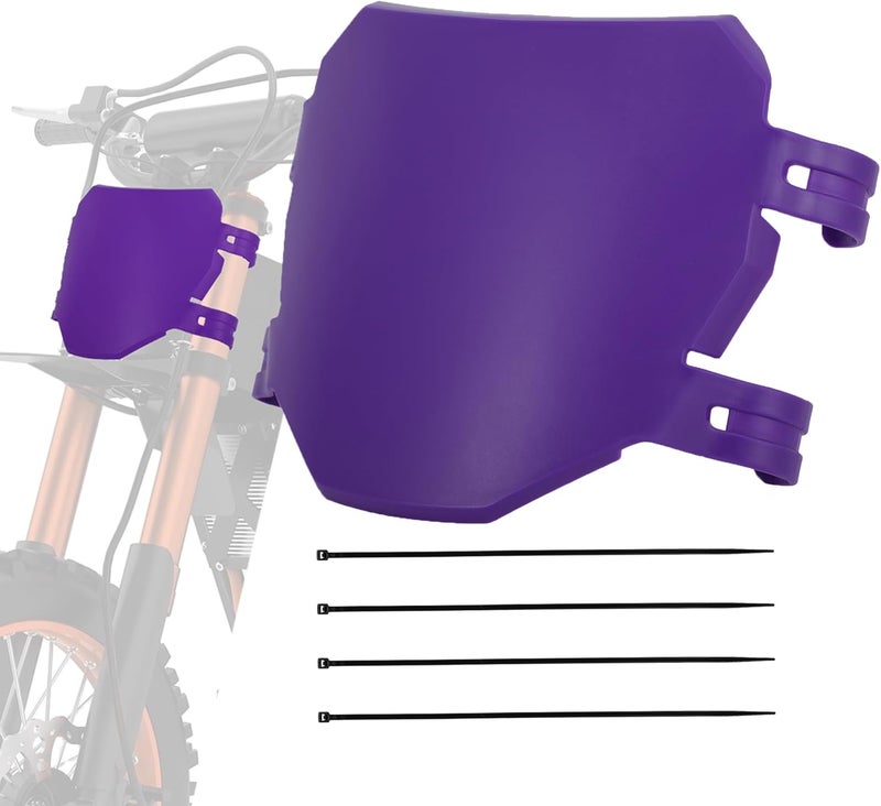 BAOUFF Front Number Plate for Ebike,8.78″*6.69″ Plate Replacement for Ridstar Q20/Tutti Soleil 01/Surron Light Bee/Talaria Sting MX3 MX4 MX5/E Ride Pro/Super 73/X160/X260-Purple - Image 1